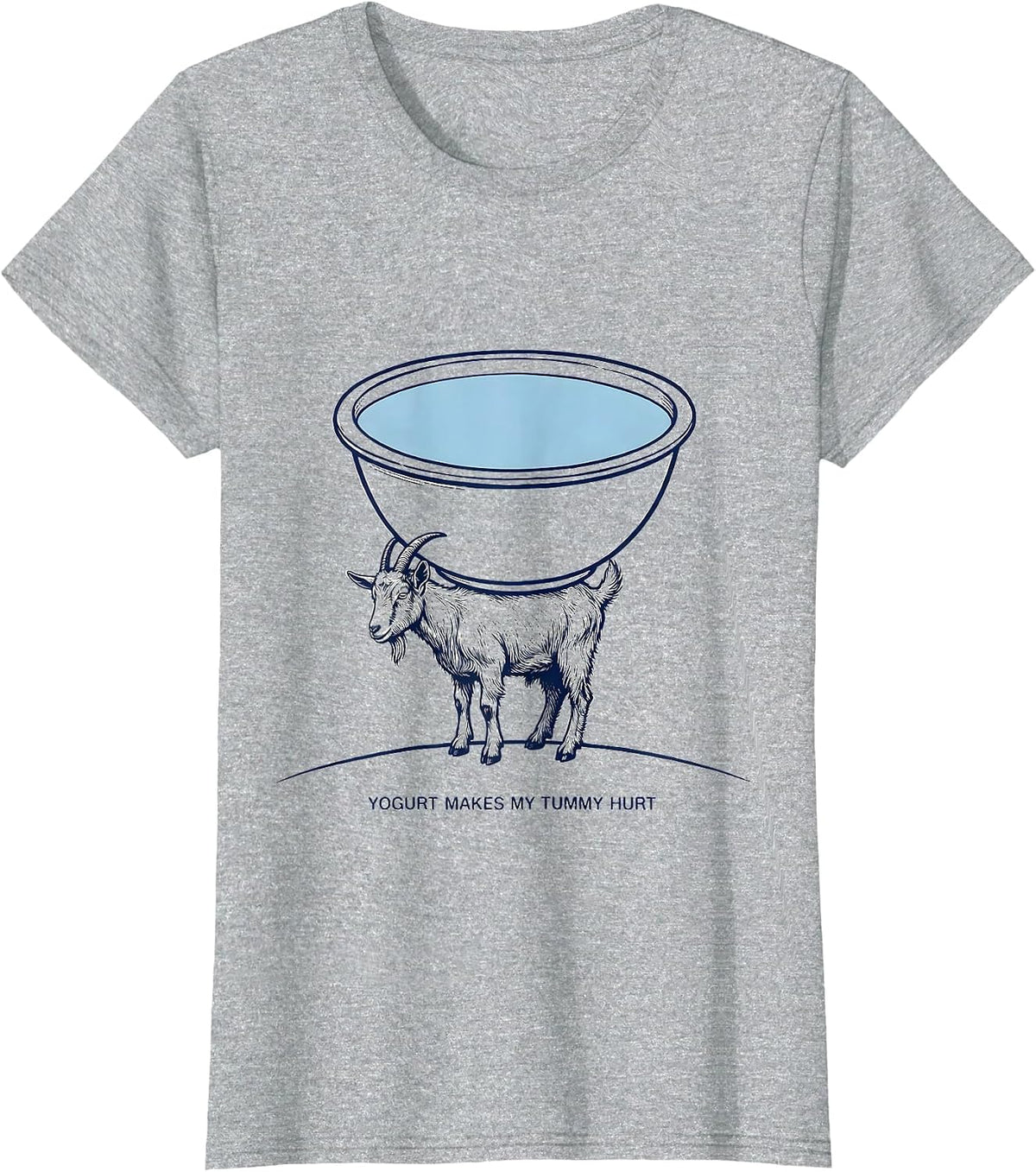 Yogurt Makes My Tummy Hurt Funny Bootleg Meme Humor T-Shirt - Heather Grey