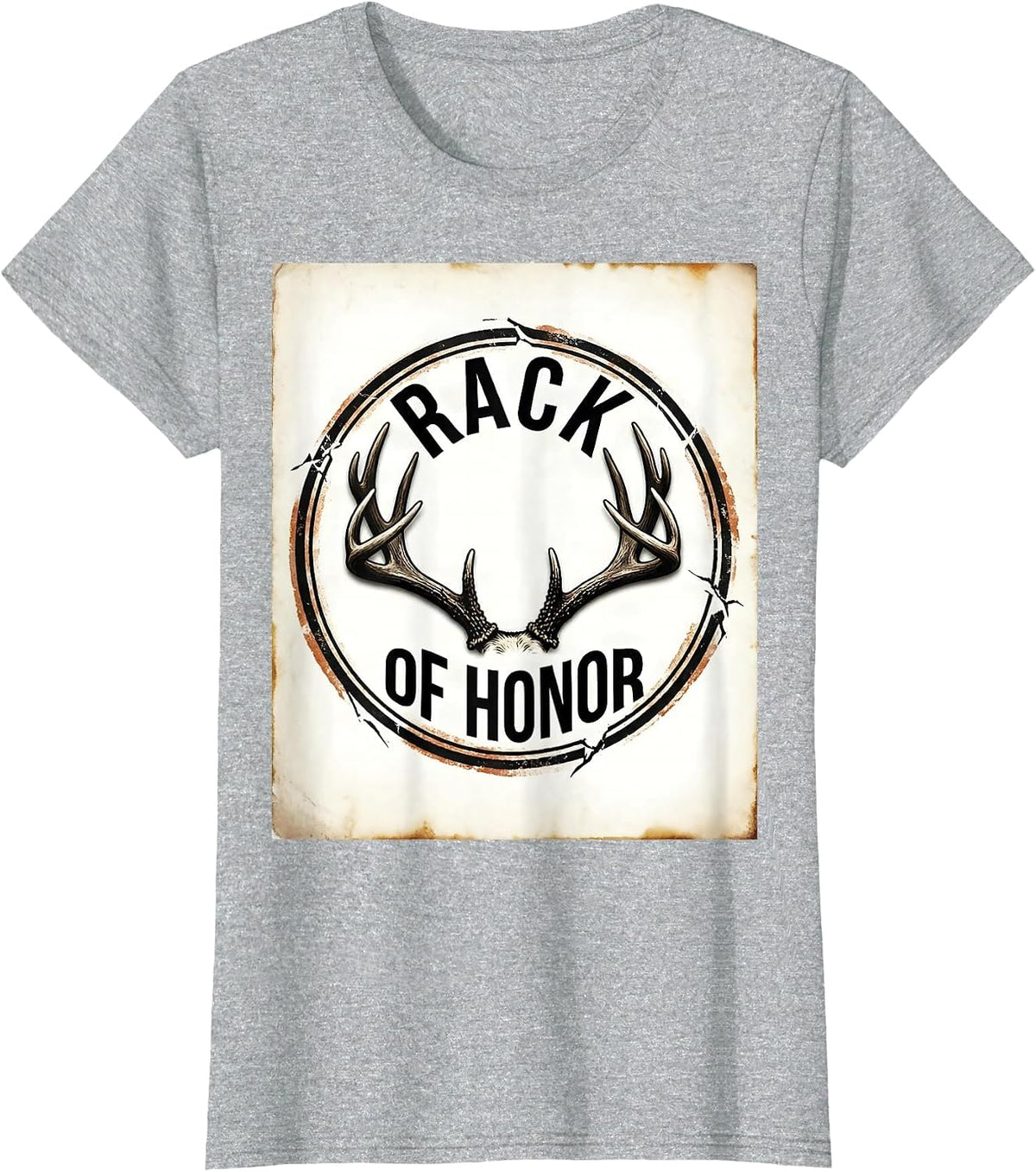 Rack Of Honor Funny Deer Hunting Dad Hunter Gift T-Shirt - Heather Grey
