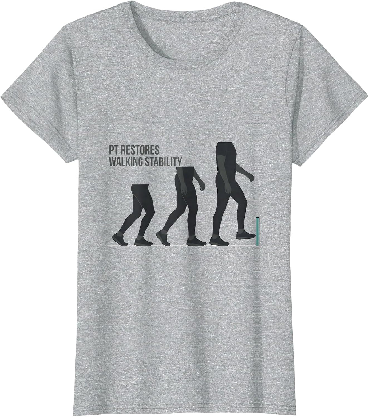 PT Restores Walking Stability Physical Therapist Humor Gift T-Shirt - Heather Grey