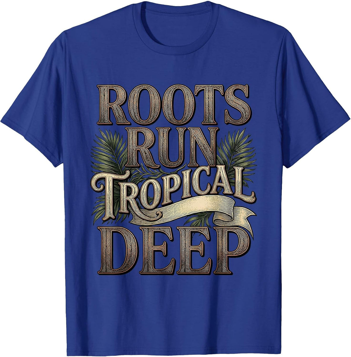 Men's Tropical Heritage Strong Merengue Dancers Design T-Shirt - Royal Blue
