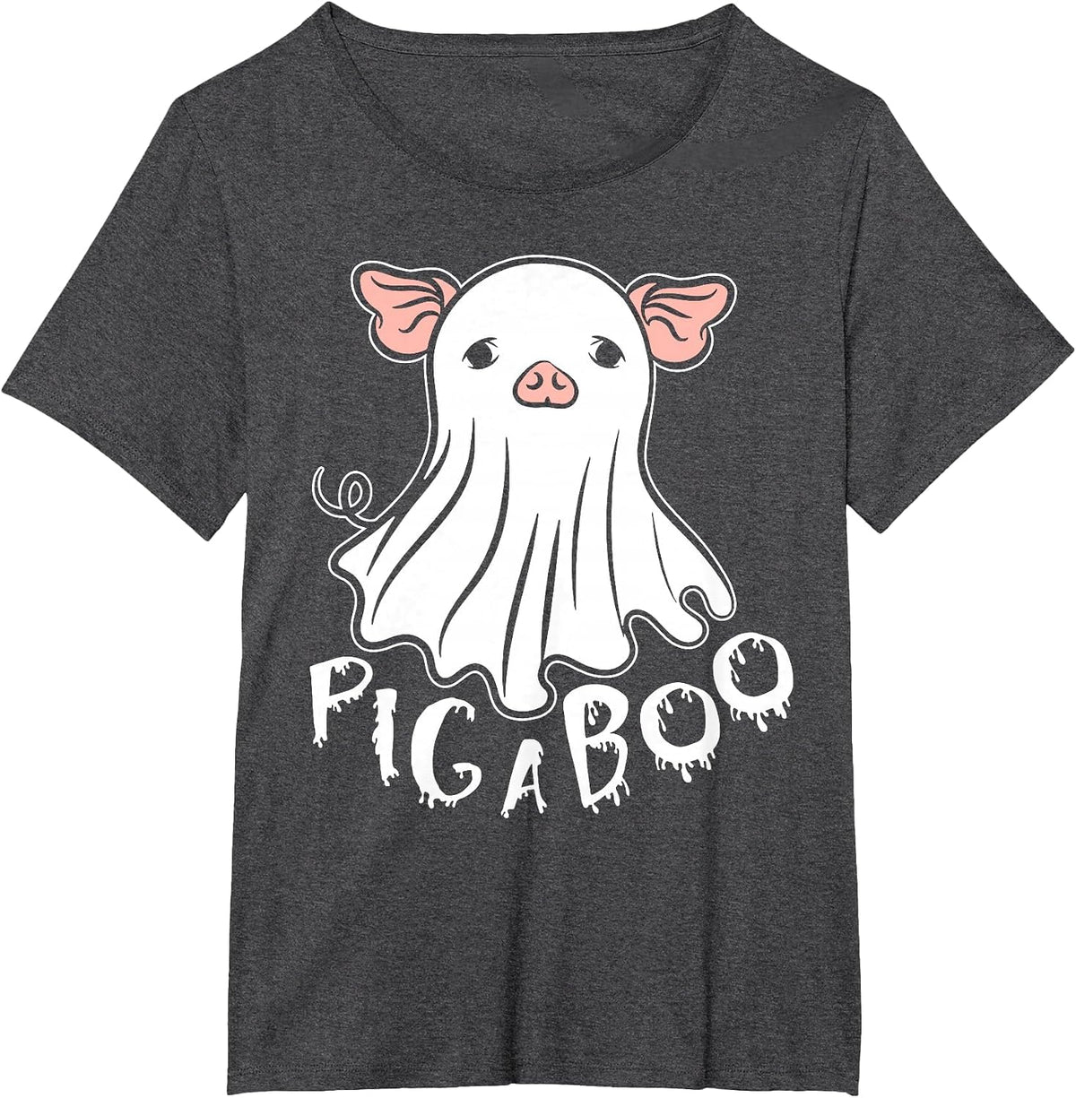 Ghost Pig Costume Pig A Boo Farmer Animal Halloween Costume T-Shirt - Dark Heather Grey