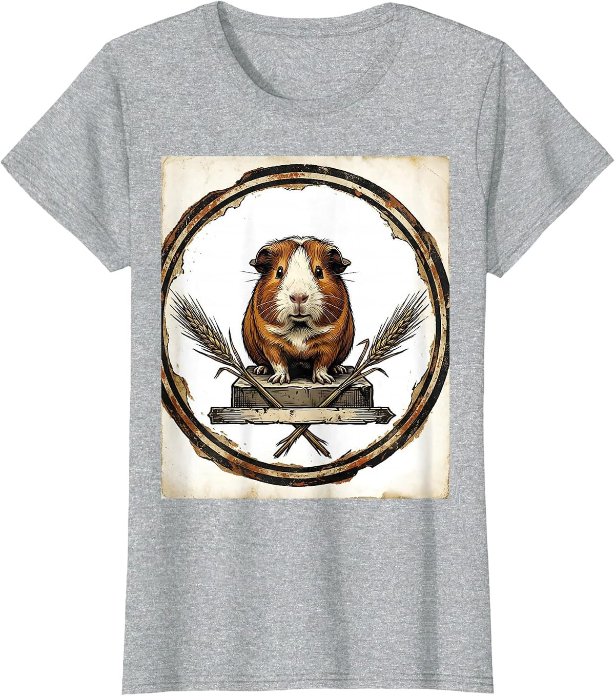 Women's Guinea Pig Vintage Pet Lover Funny Animal Humor T-Shirt - Heather Grey