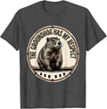 Men's The Groundhog Has My Respect Vintage Funny Groundhog Day T-Shirt - Dark Heather Grey