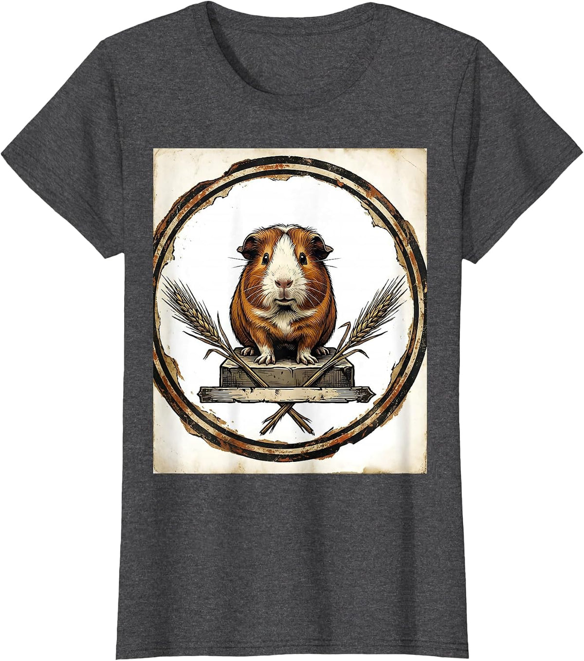 Women's Guinea Pig Vintage Pet Lover Funny Animal Humor T-Shirt - Dark Heather Grey