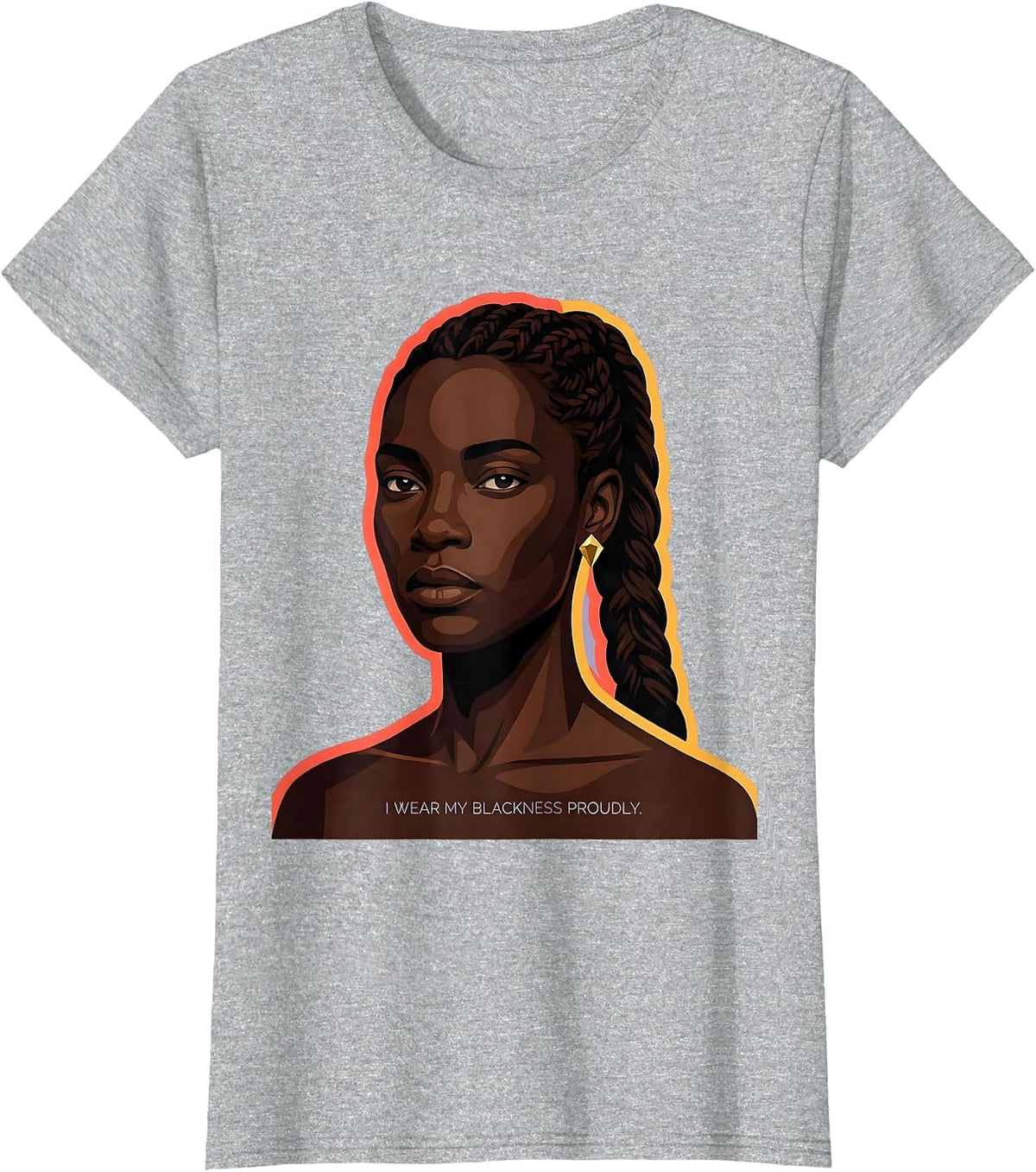 Women's I Wear My Blackness Proudly Afro Pride Black History Month T-Shirt - Heather Grey