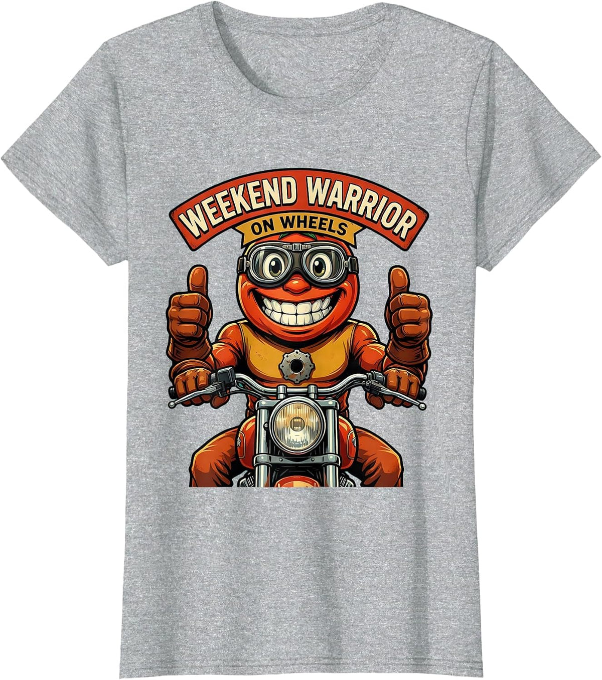 Weekend Warrior On Wheels Motorcycle Design T-Shirt - Heather Grey