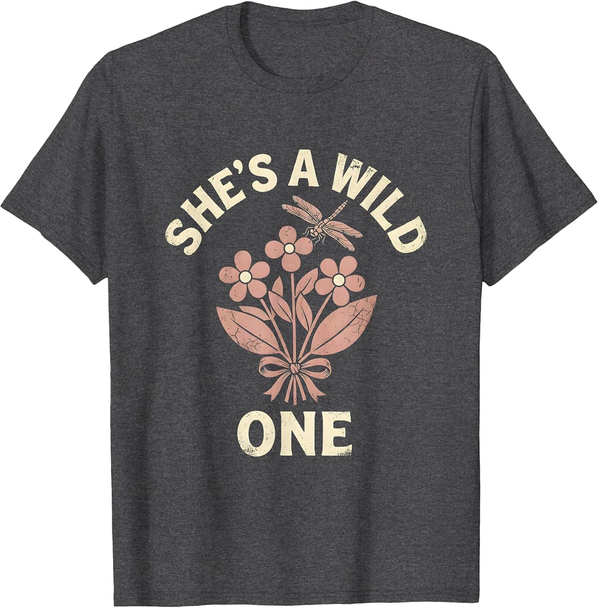 Men's She's a Wild One Western Graphic Design T-Shirt - Dark Heather Grey