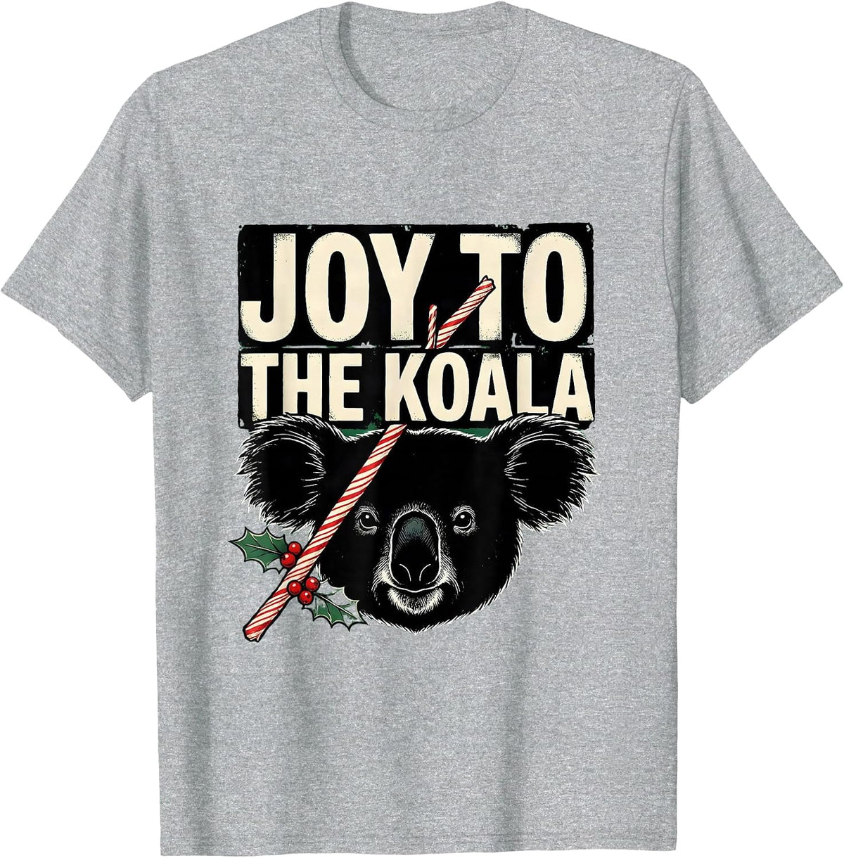 Men's Joy To The Koala Funny Koala Lover Christmas Pun Gift T-Shirt - Heather Grey