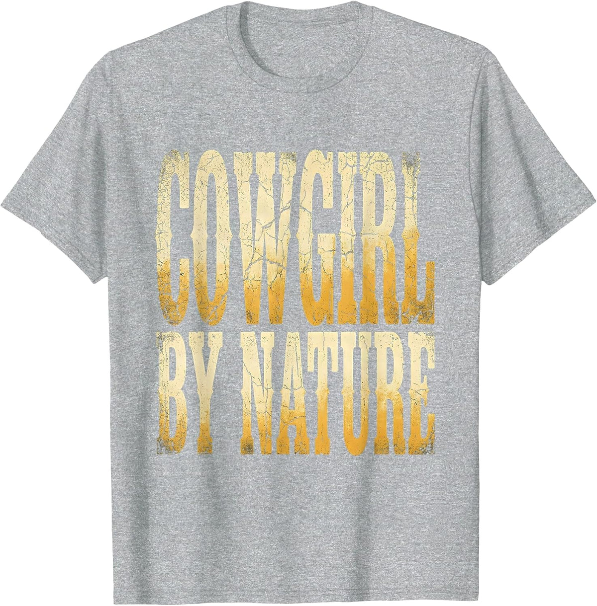 Men's Cowgirl By Nature White Cowgirl Design T-Shirt - Heather Grey