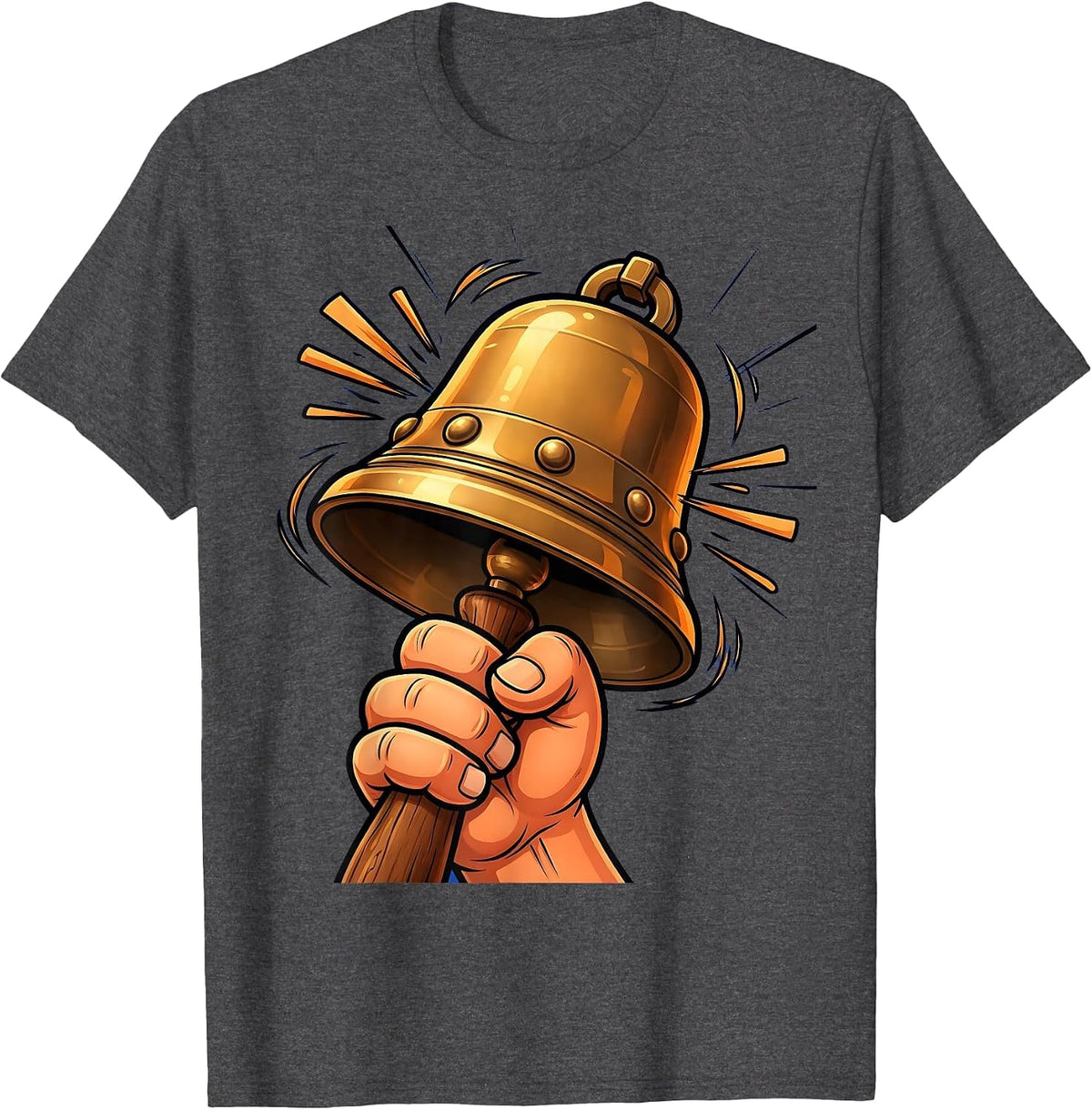 Middle School Teacher Vintage School Bell Graphic T-Shirt - Dark Heather Grey