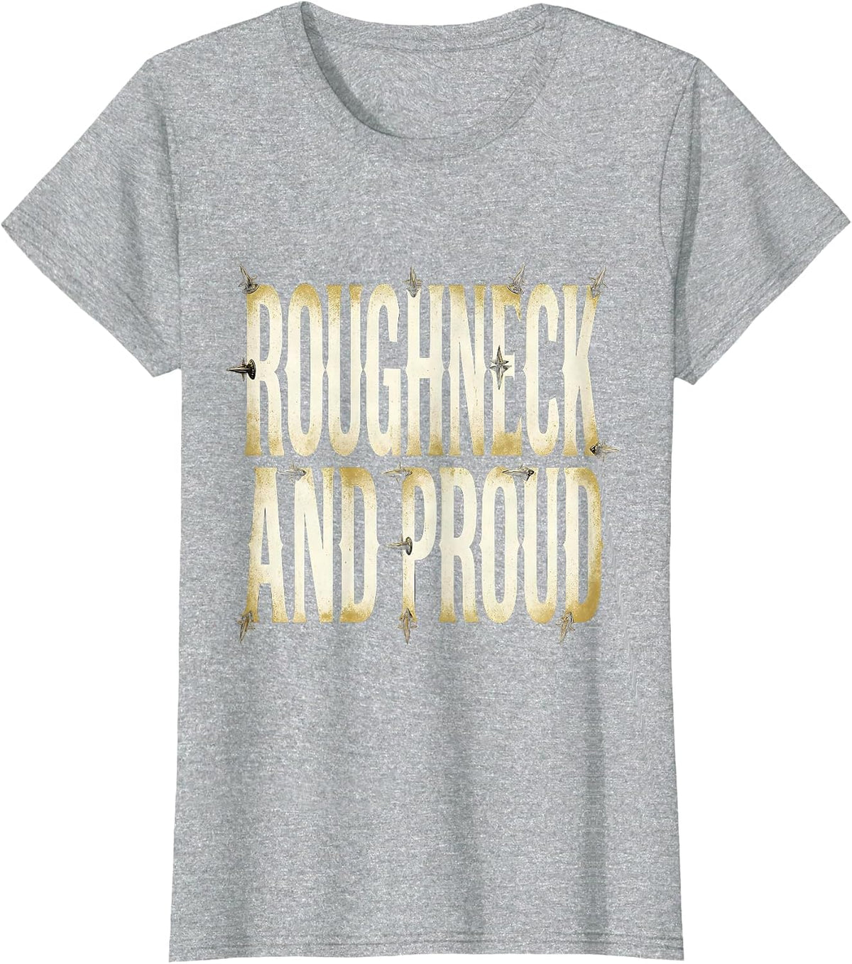 Roughneck and Proud Cowboy Graphic Design T-Shirt - Heather Grey