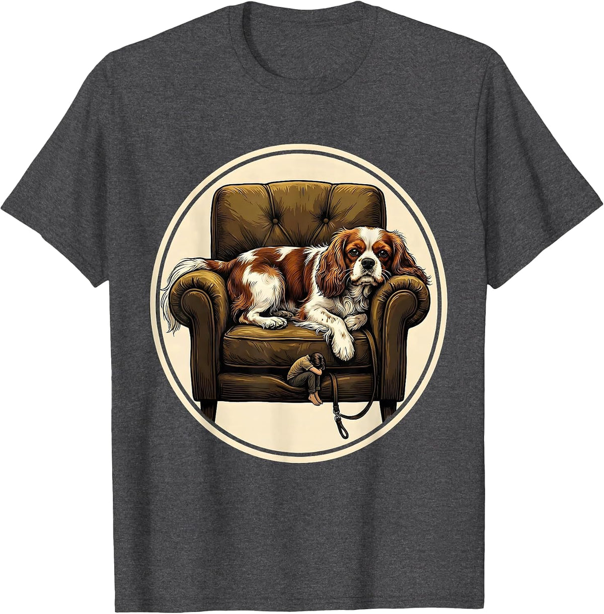 Men's Cavalier King Charles Spaniel Funny Dog Owner Humor T-Shirt - Dark Heather Grey