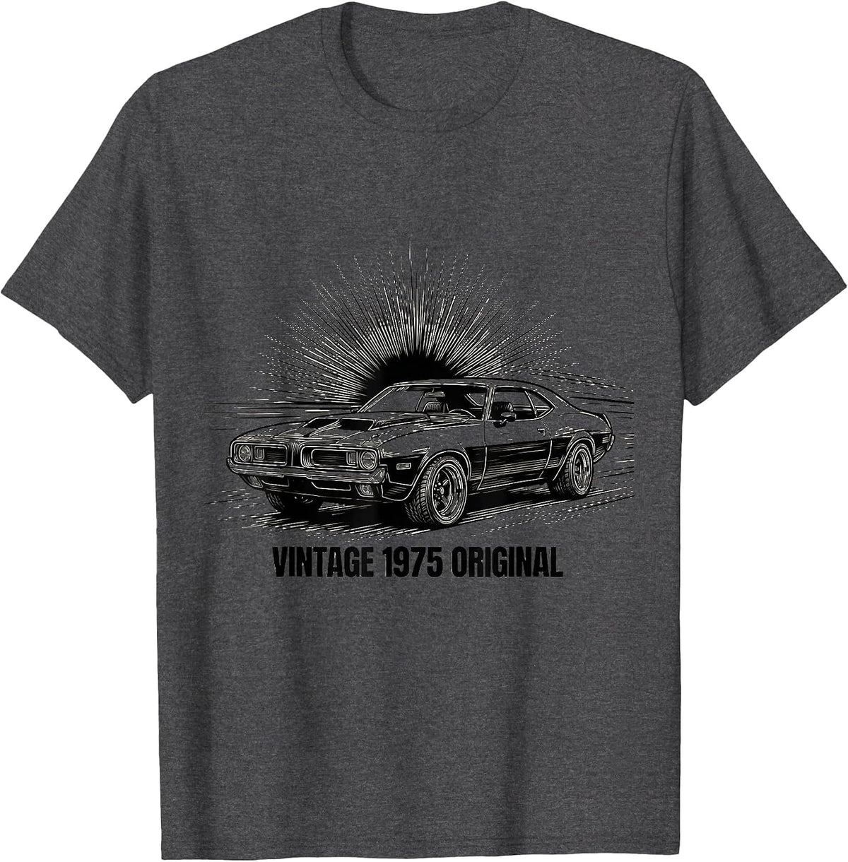 Vintage 1975 Original Classic Retro Birthday Design T-Shirt - Dark Heather Grey