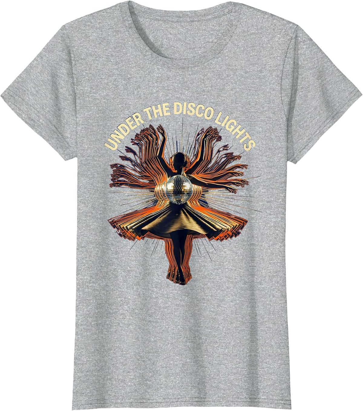 Under the Disco Lights Groovy Women Design T-Shirt - Heather Grey