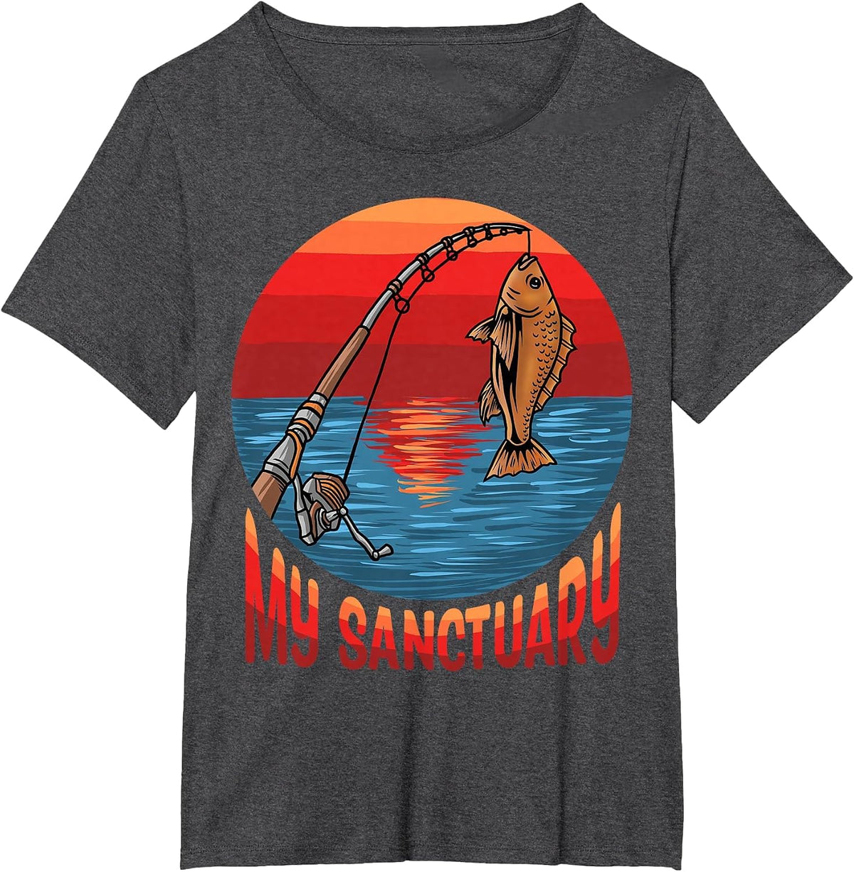Fisherman Funny Fishing T-Shirt - Dark Heather Grey