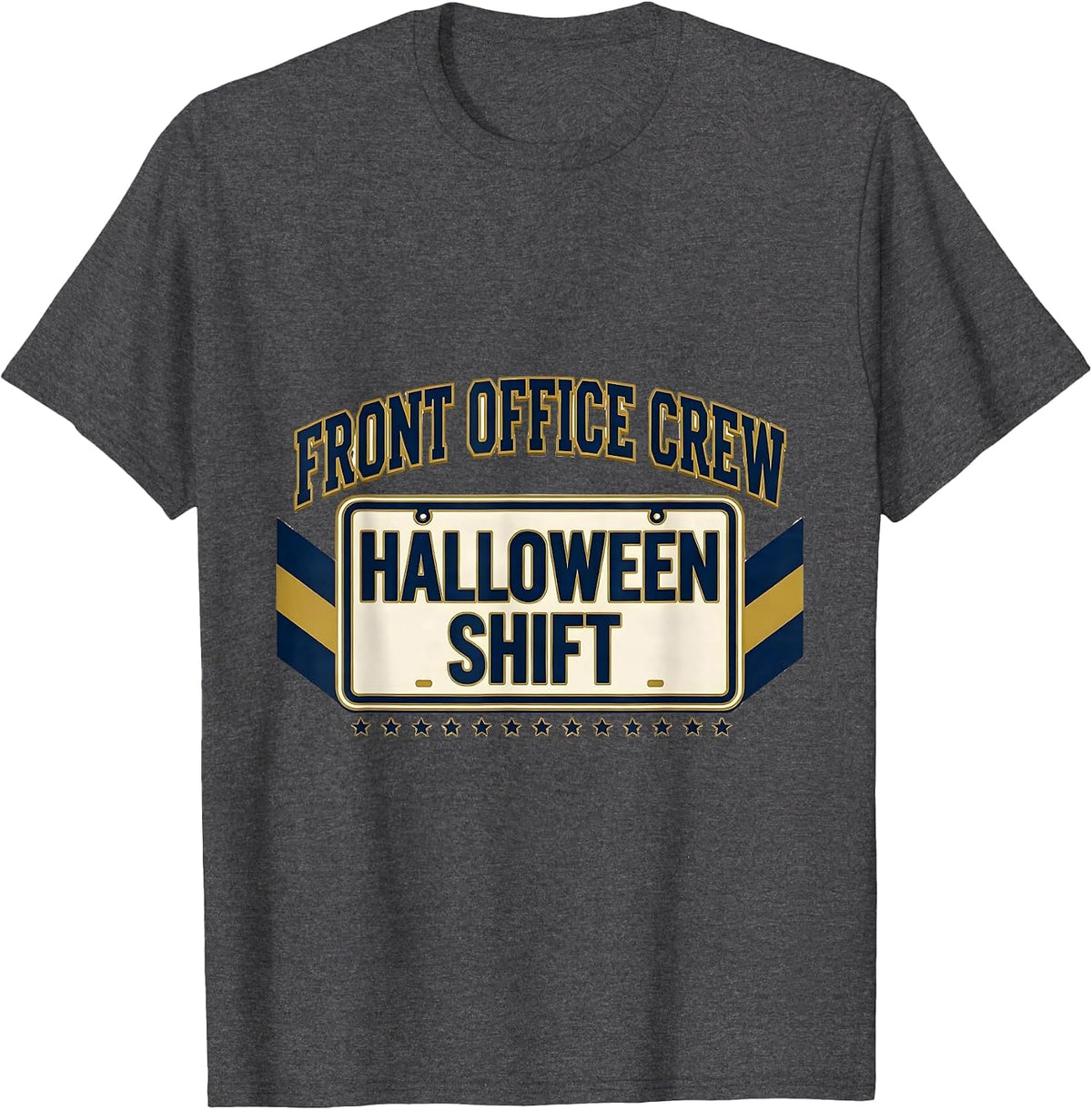 Front Office Crew Halloween Shift Sports Teacher Crew T-Shirt - Dark Heather Grey
