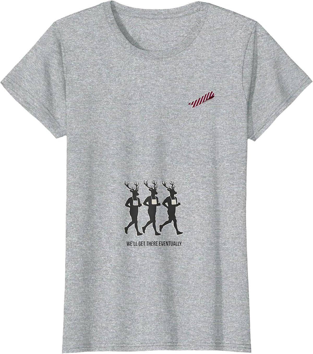 We'll Get There Eventually Funny Christmas Run Runner Squad T-Shirt - Heather Grey