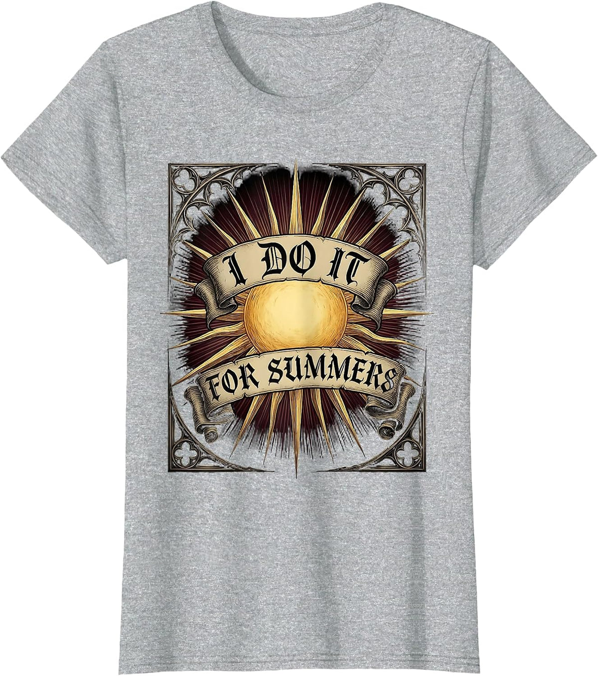 I Do It For Summers Middle School Teacher Design T-Shirt - Heather Grey
