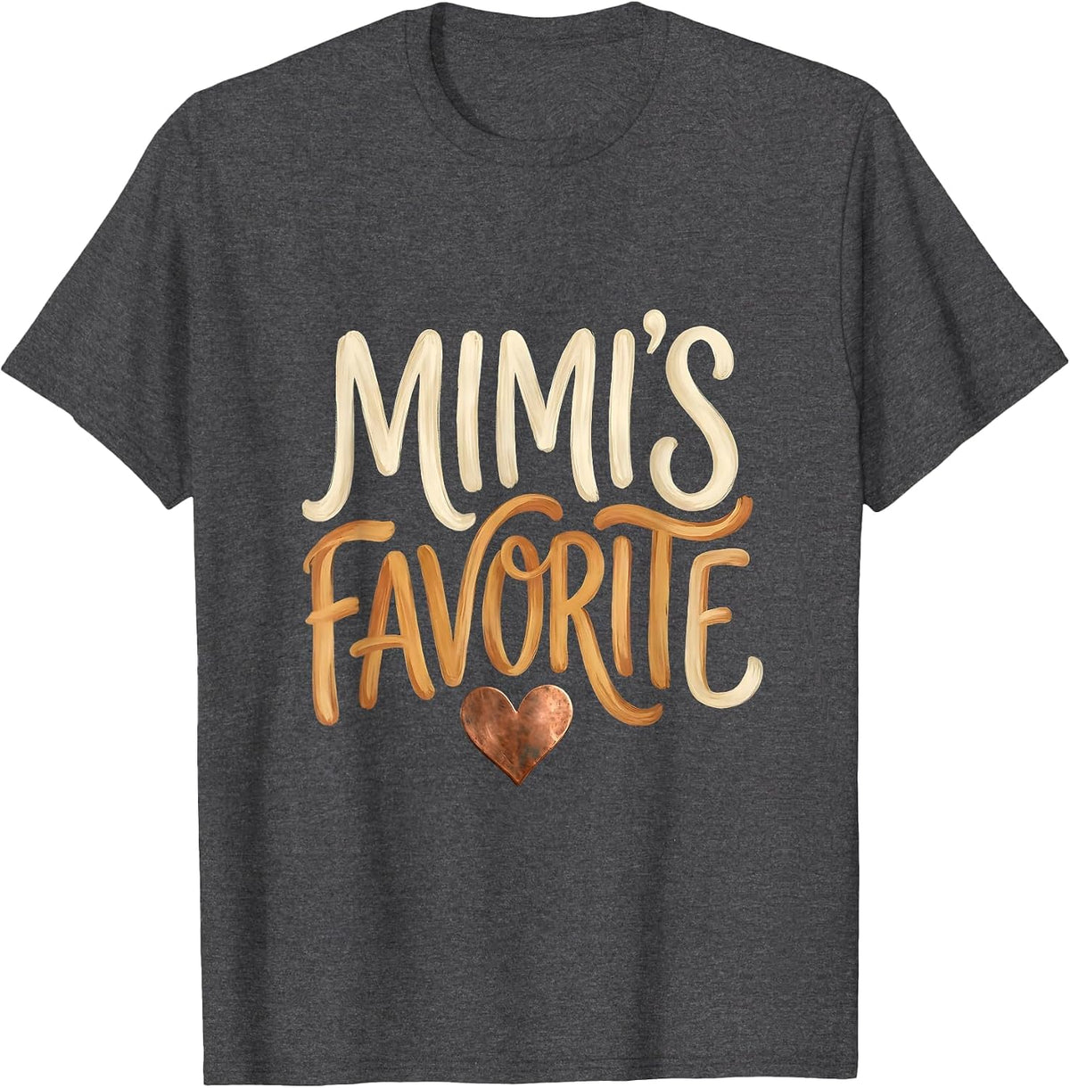 Mimi's Favorite Boho Typography Grandchild Family Pride T-Shirt - Dark Heather Grey