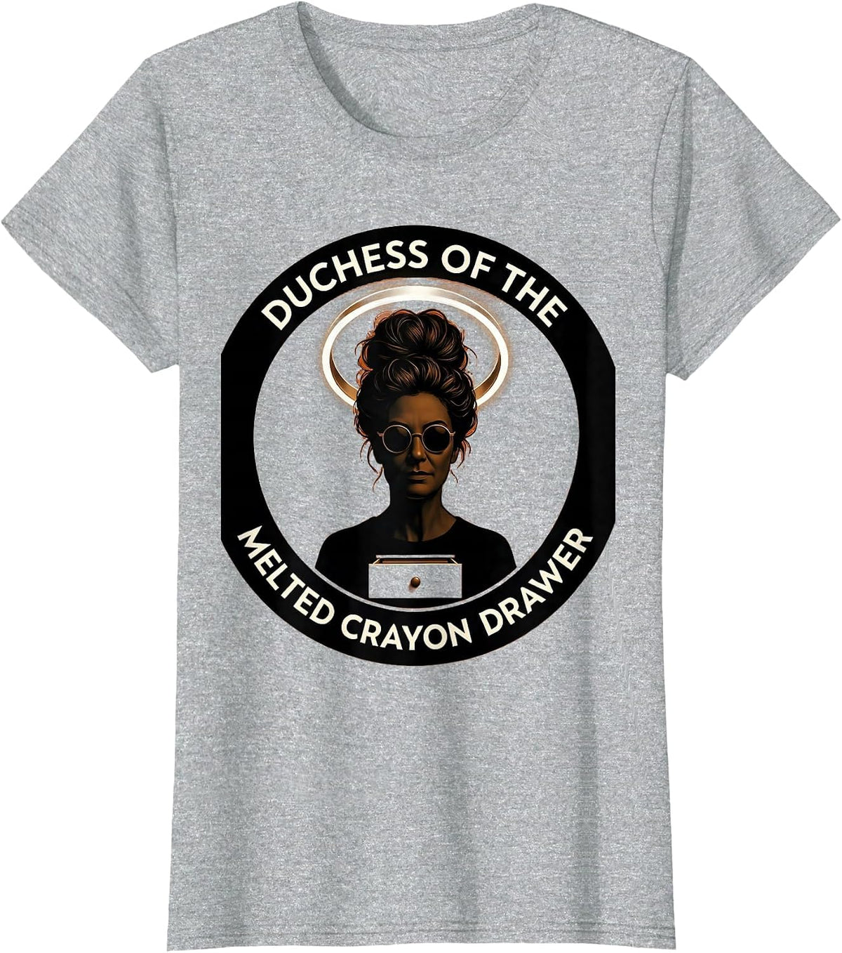 Duchess Of The Melted Crayon Drawer Funny Momster Halloween T-Shirt - Heather Grey