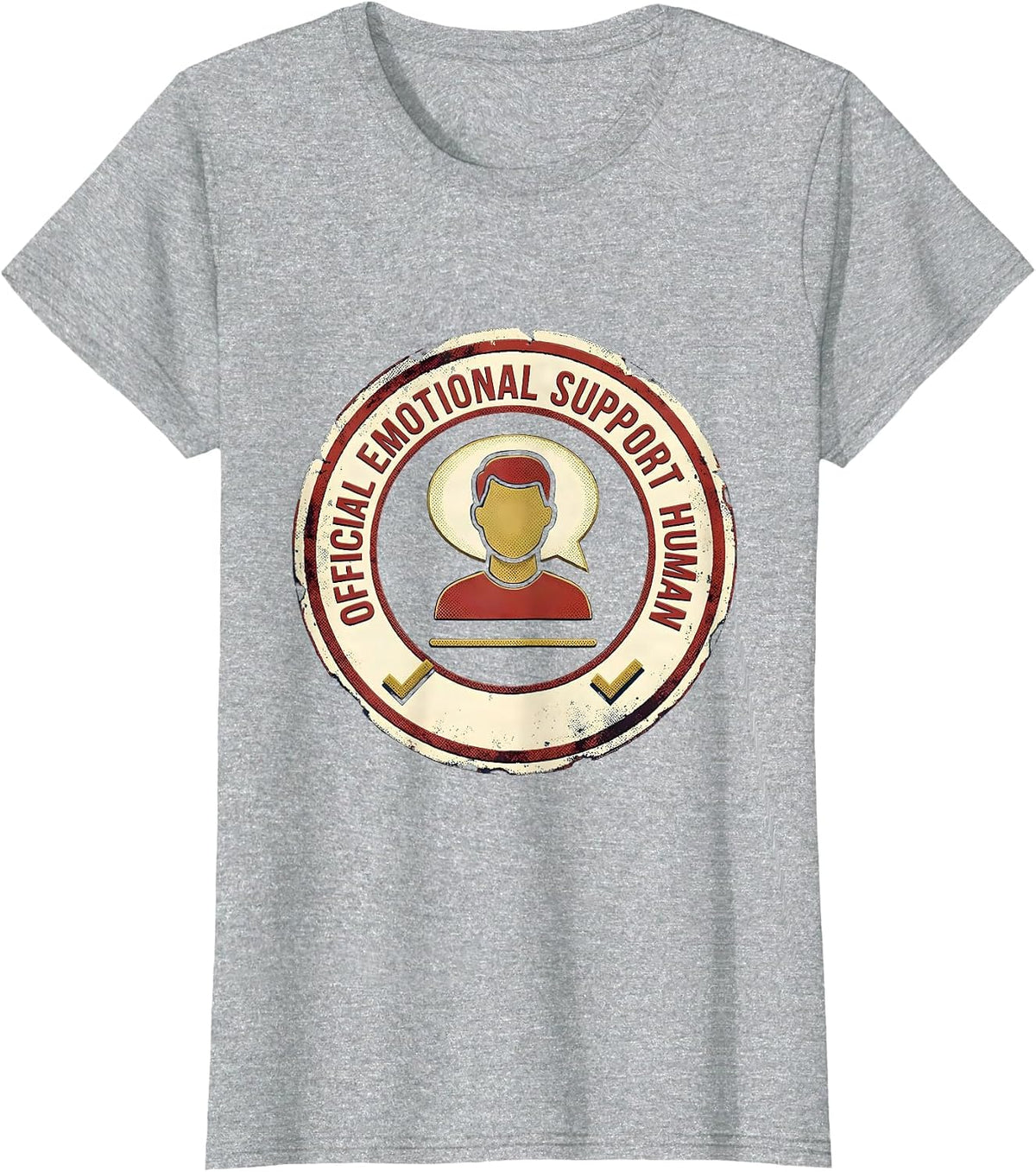 Women's Official Emotional Support Human Funny Therapist Counselor T-Shirt - Heather Grey