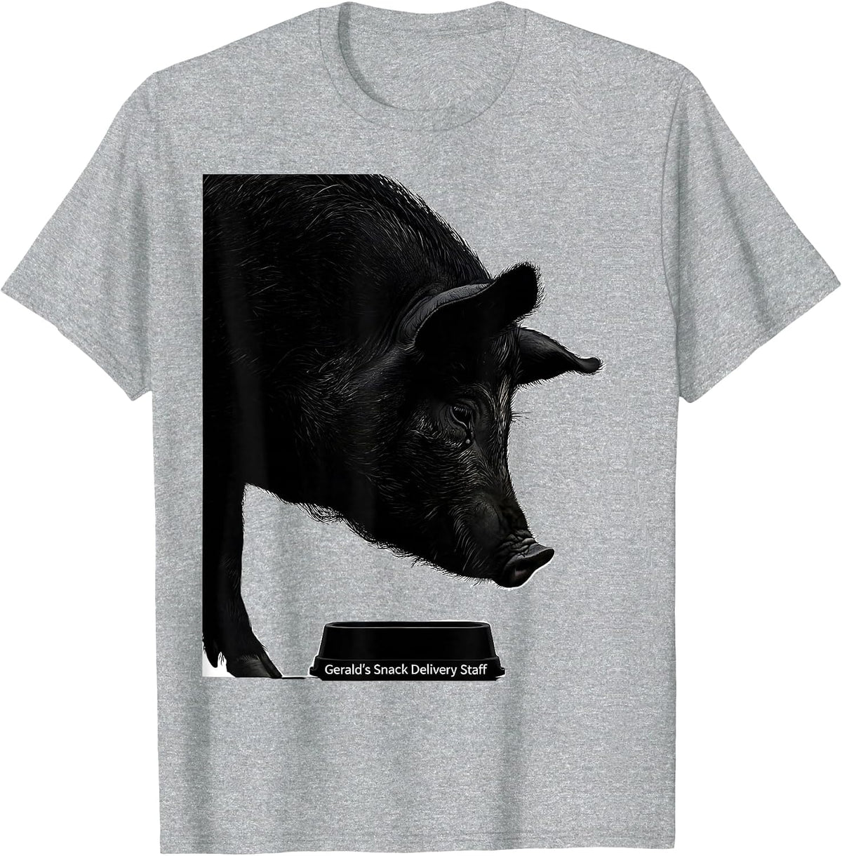 Men's Gerald's Snack Delivery Staff Funny Pig Lover Pet Owner T-Shirt - Heather Grey