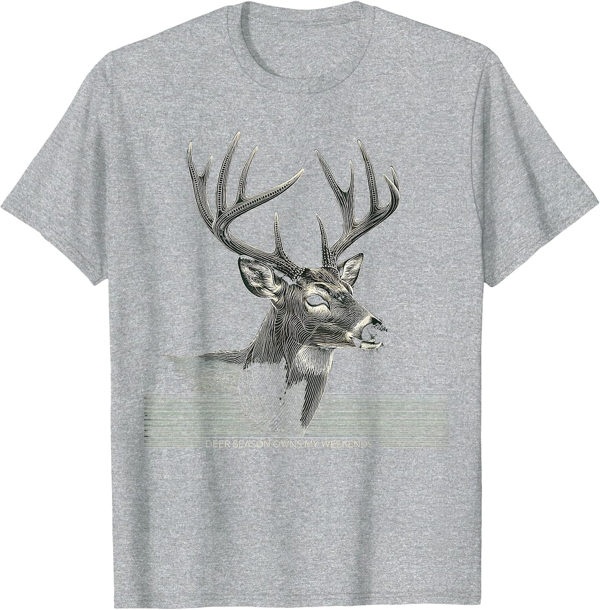 Men's Deer Season Owns My Weekends Funny Hunter Dad Gift T-Shirt - Heather Grey