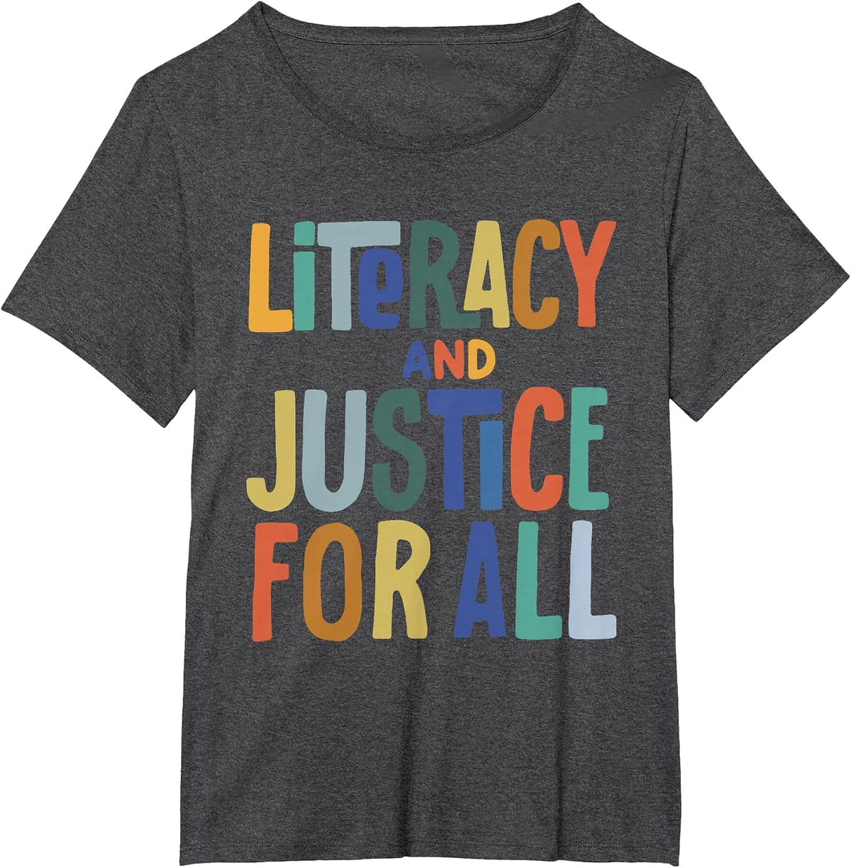Literacy and Justice for All Protect Libraries Banned Books T-Shirt - Dark Heather Grey