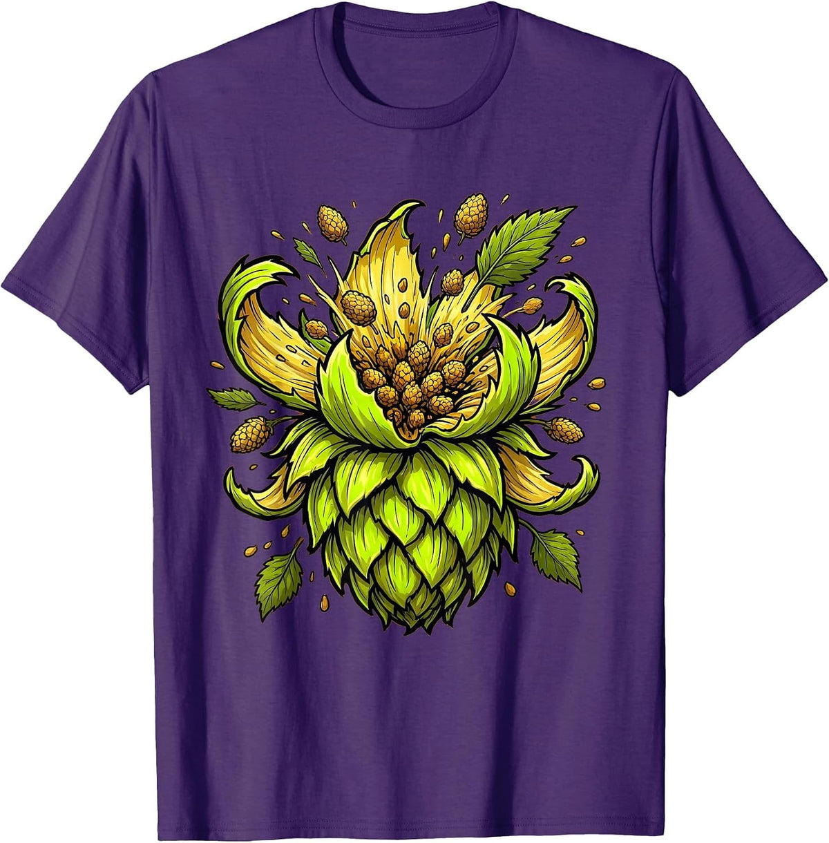 Prost Giant Hop Cone Burst Graphic T-Shirt - Purple