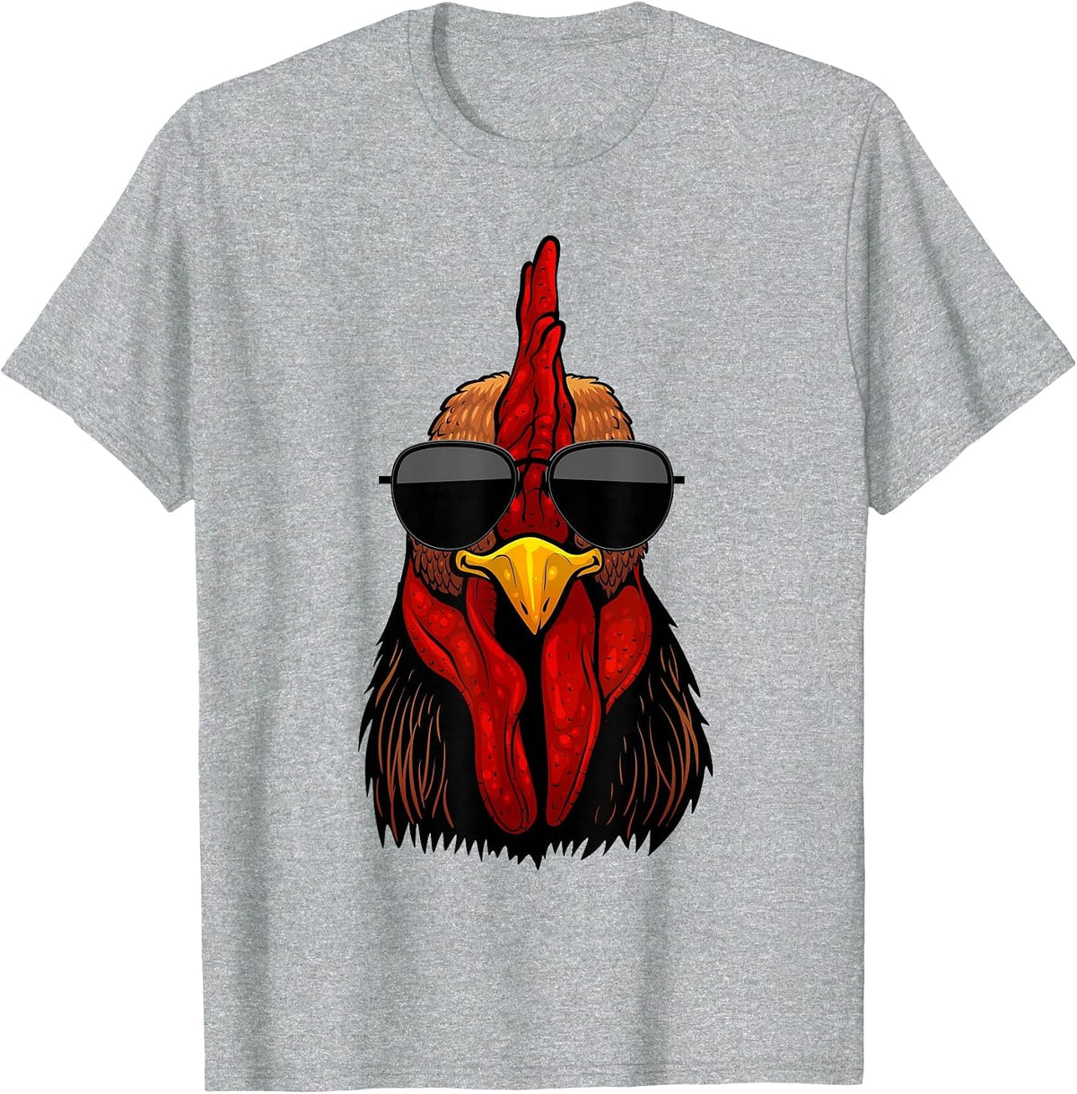 Cool Rooster Design for Men Women Kids Chicken Rooster Lover T-Shirt - Heather Grey