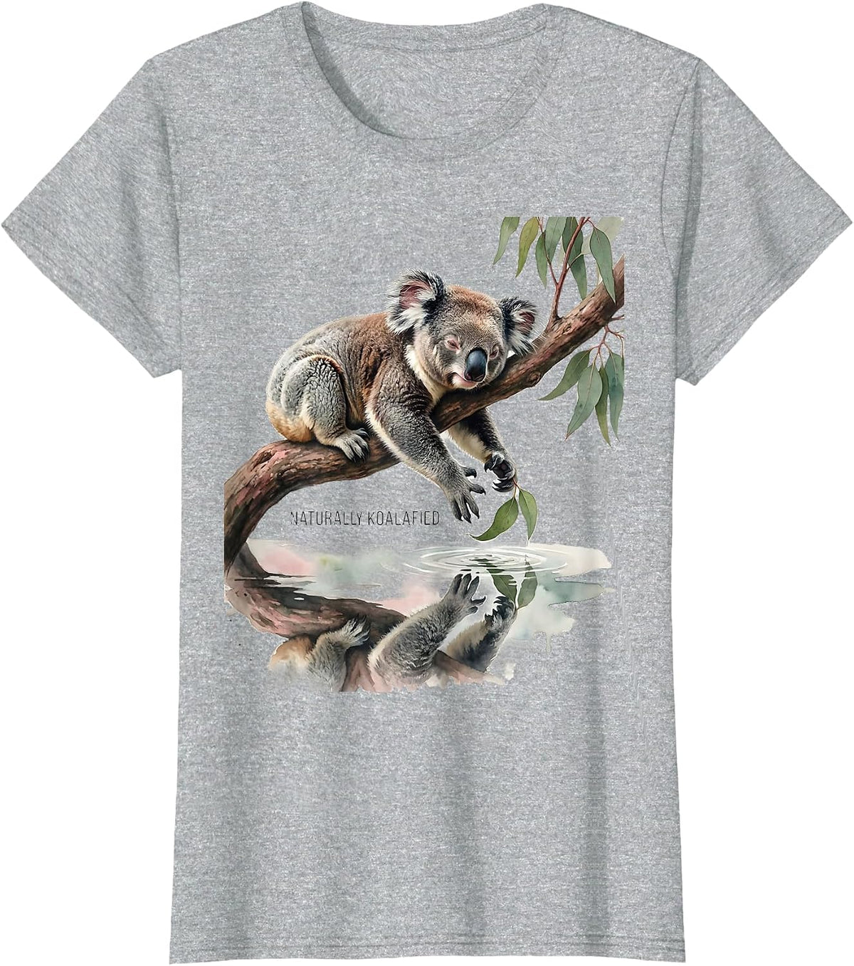 Naturally Koalafied Cute Koala Lover Pun Humor Gift T-Shirt - Heather Grey