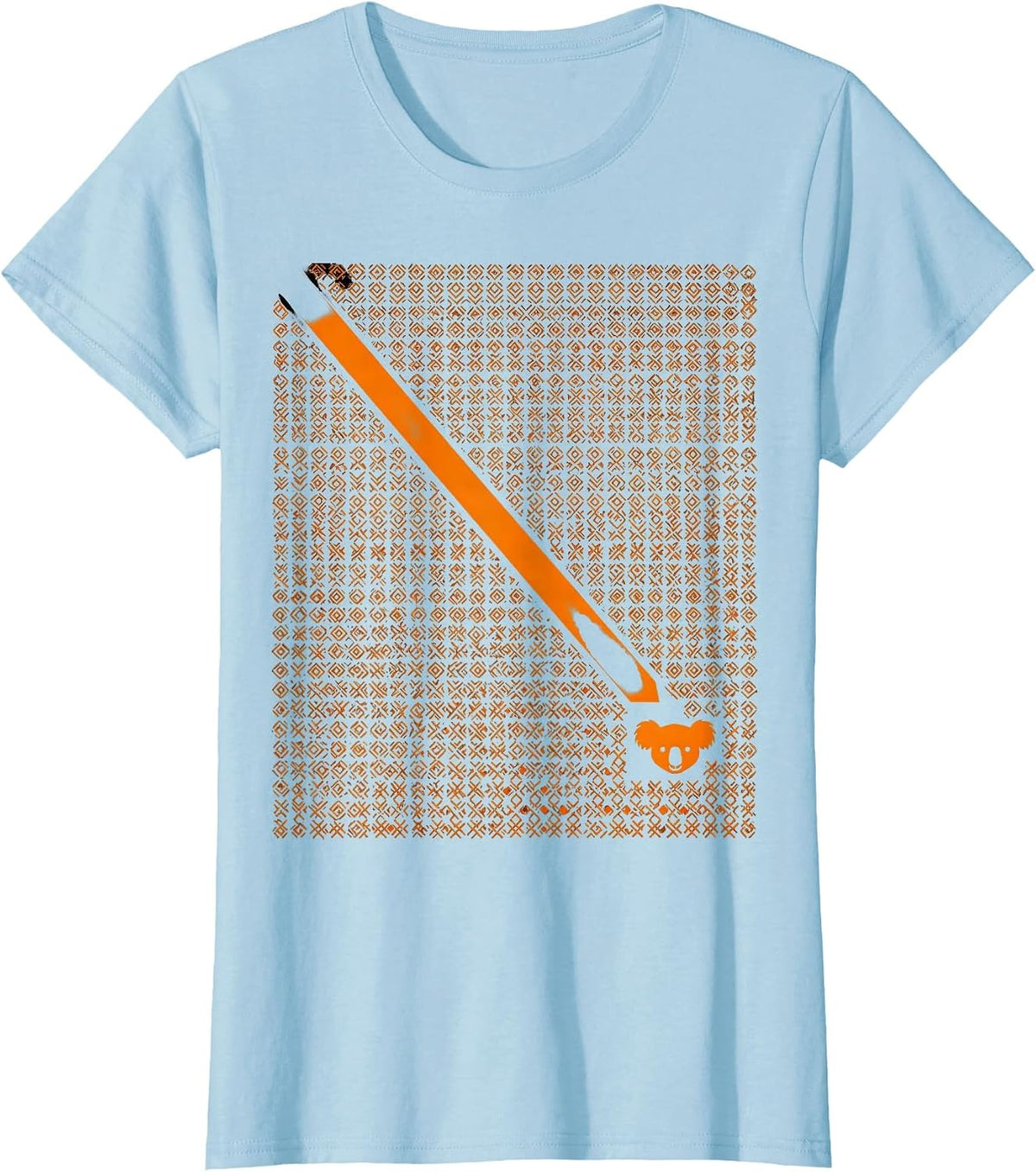 Women's Diamond Grid Koala Humor Animal Lover Gift T-Shirt - Baby Blue