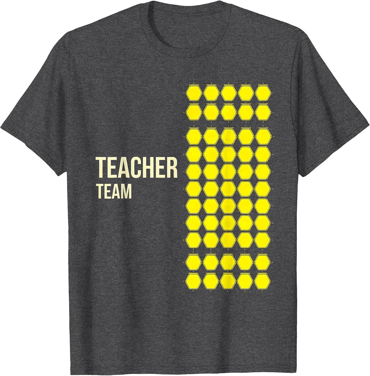Teacher Team Minimalist School Staff Crewneck T-Shirt - Dark Heather Grey