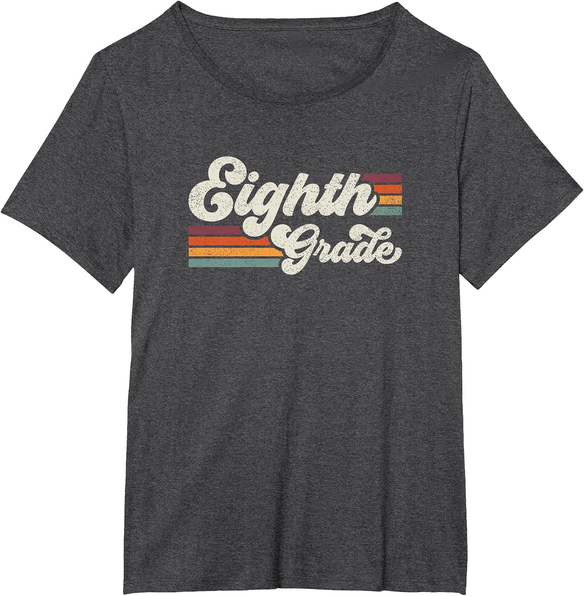 Retro Eighth Grade Teacher Back to School T-Shirt - Dark Heather Grey