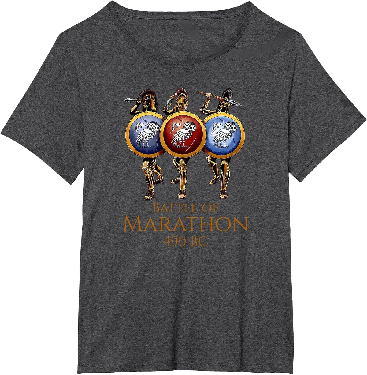 Ancient Greek History - Battle of Marathon - Athenian T-Shirt - Dark Heather Grey