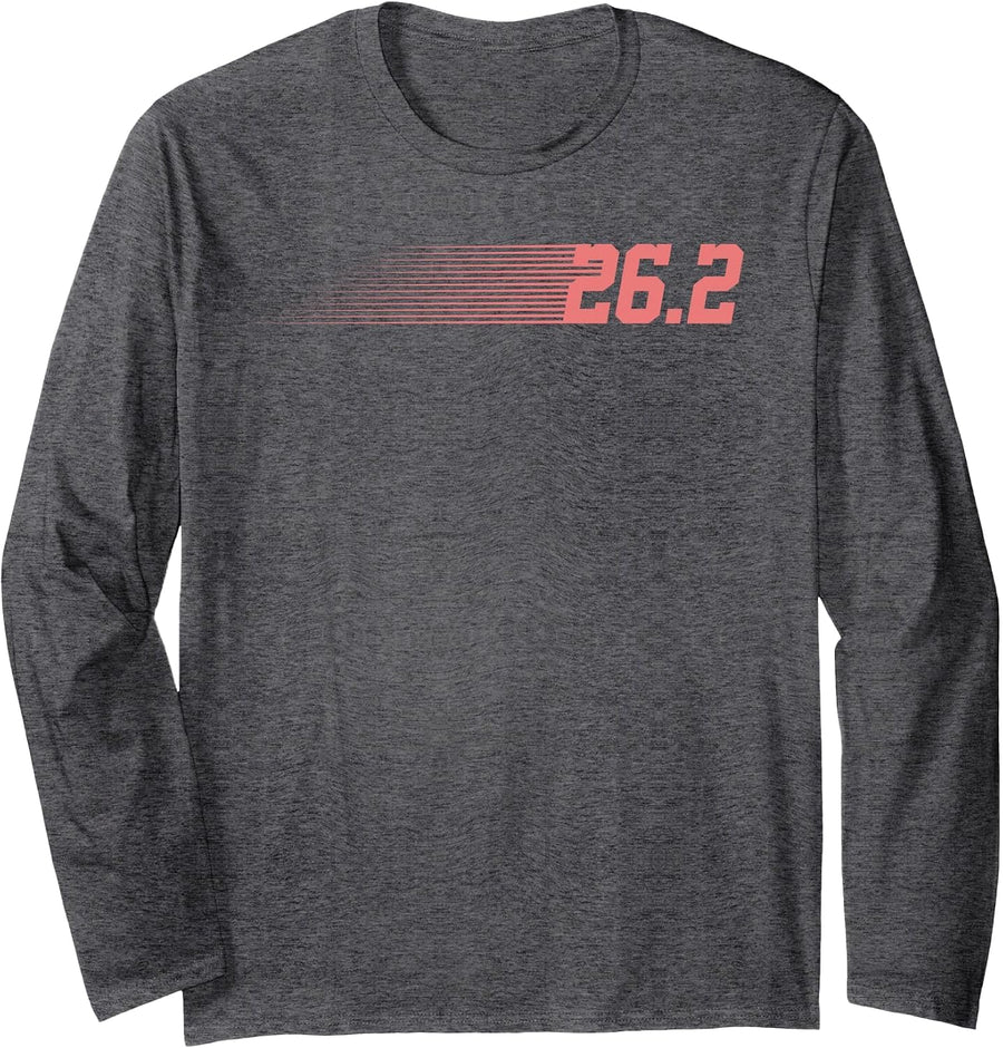 26.2 Marathon Design for Men Women Athlete Marathon Runner Long Sleeve T-Shirt - Adult Unisex Dark Heather Grey