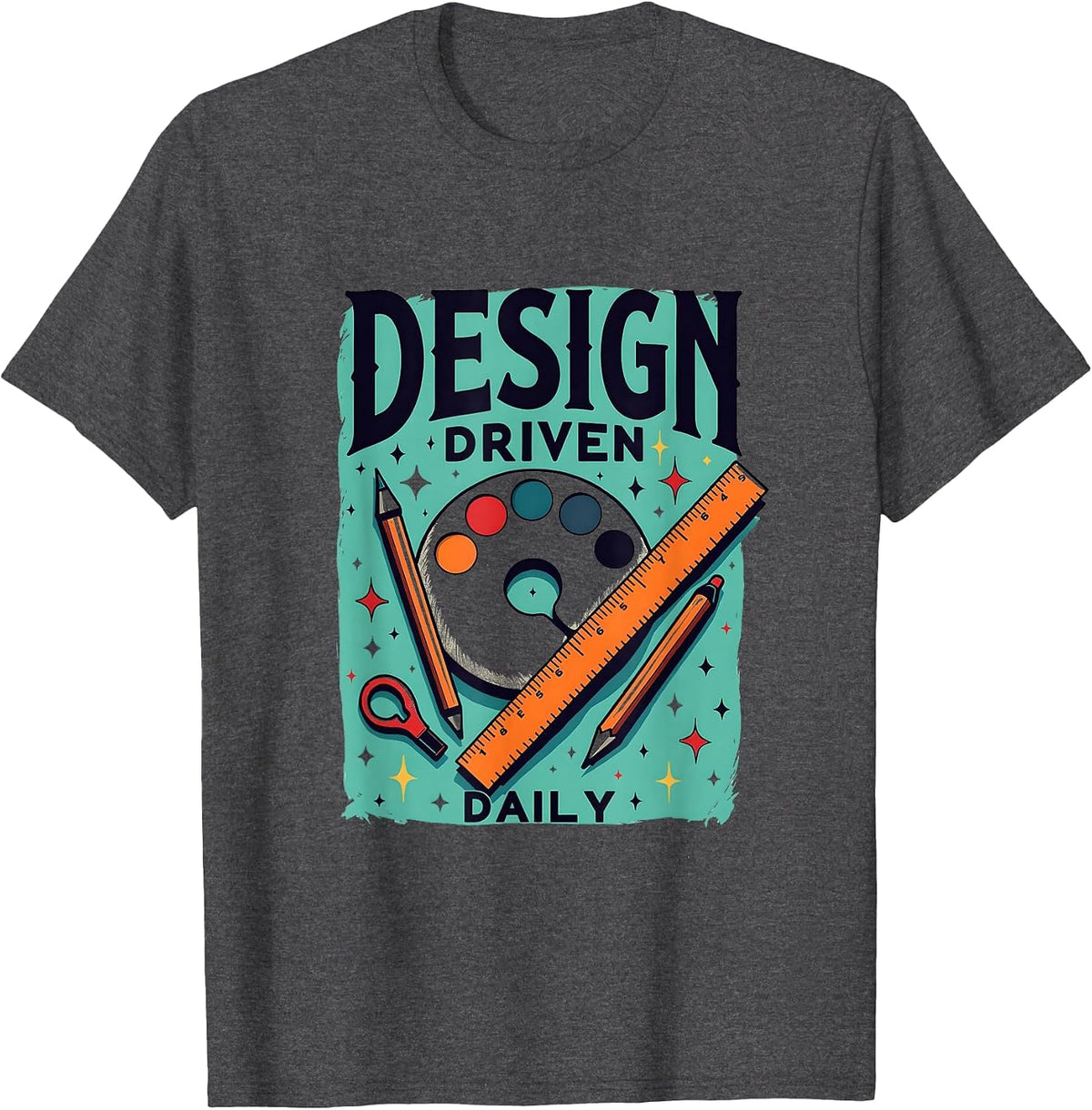 Design Driven Daily Creative Lifestyle Graphic T-Shirt - Dark Heather Grey