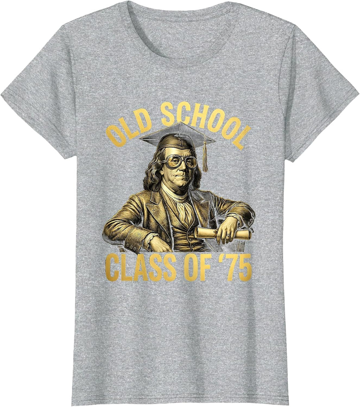 Old School Class of 75 Vintage 1975 Design T-Shirt - Heather Grey