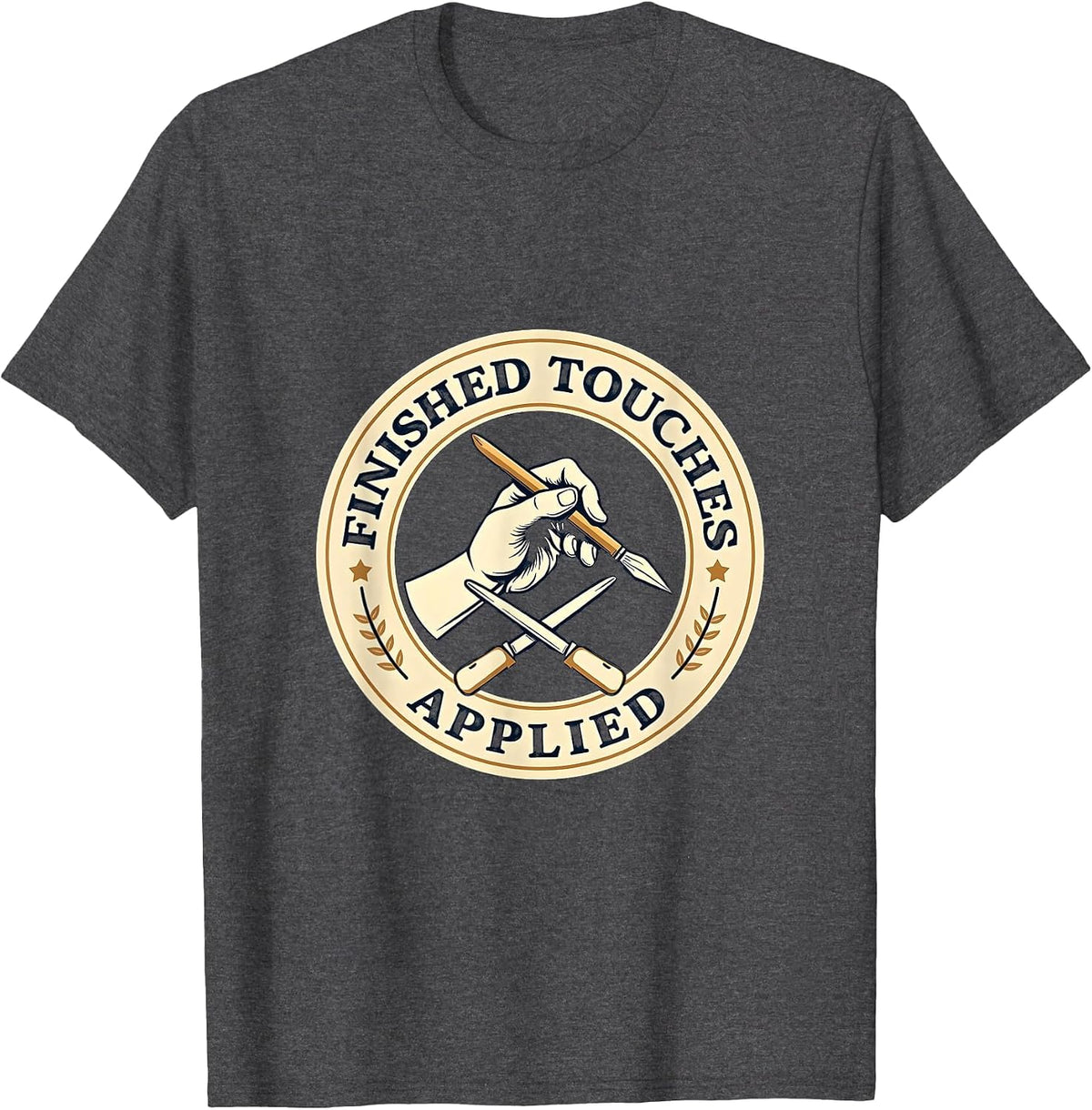 Finished Touches Applied Graphic Design T-Shirt - Dark Heather Grey