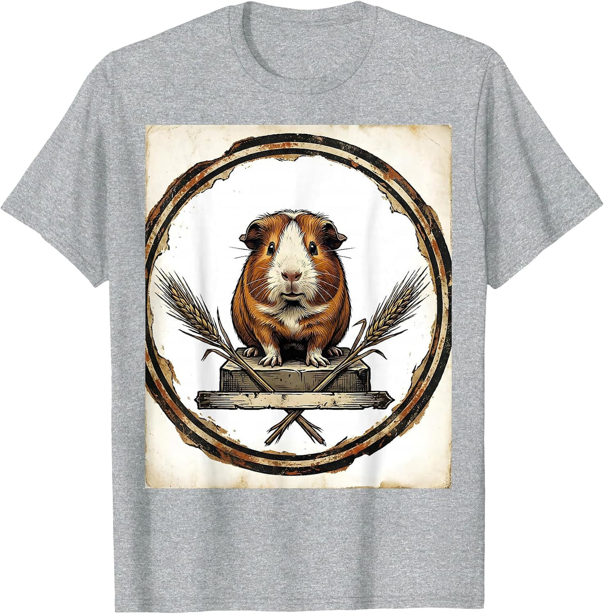 Men's Guinea Pig Vintage Pet Lover Funny Animal Humor T-Shirt - Heather Grey
