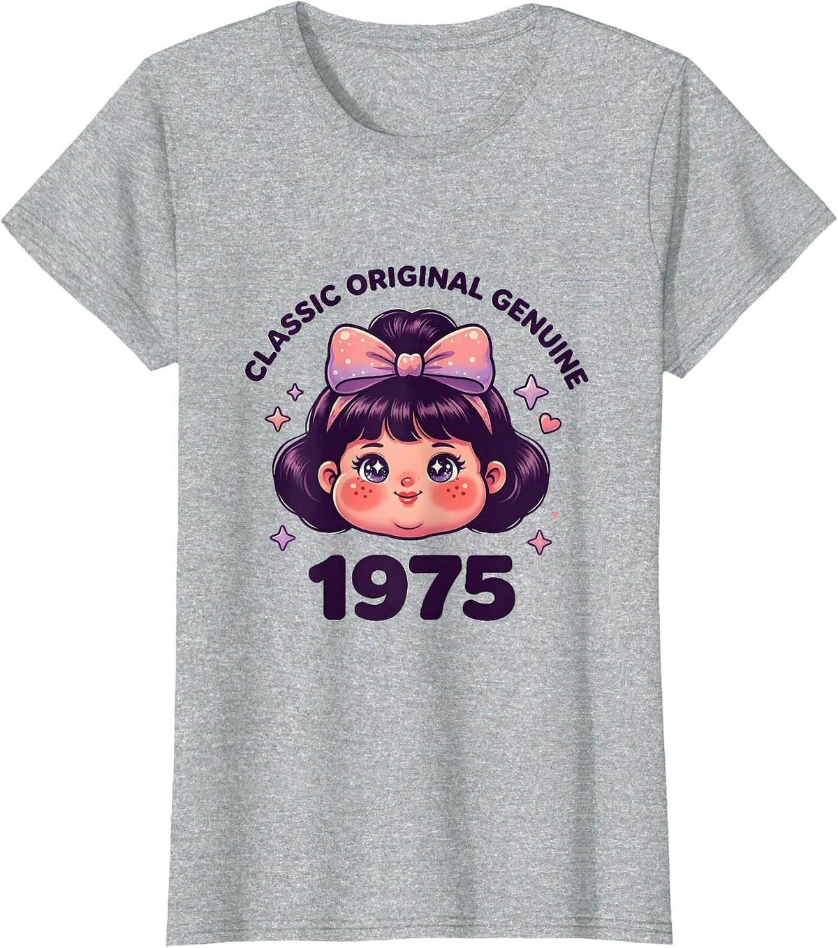 Vintage 1975 Classic Original Genuine Birthday Design T-Shirt - Heather Grey