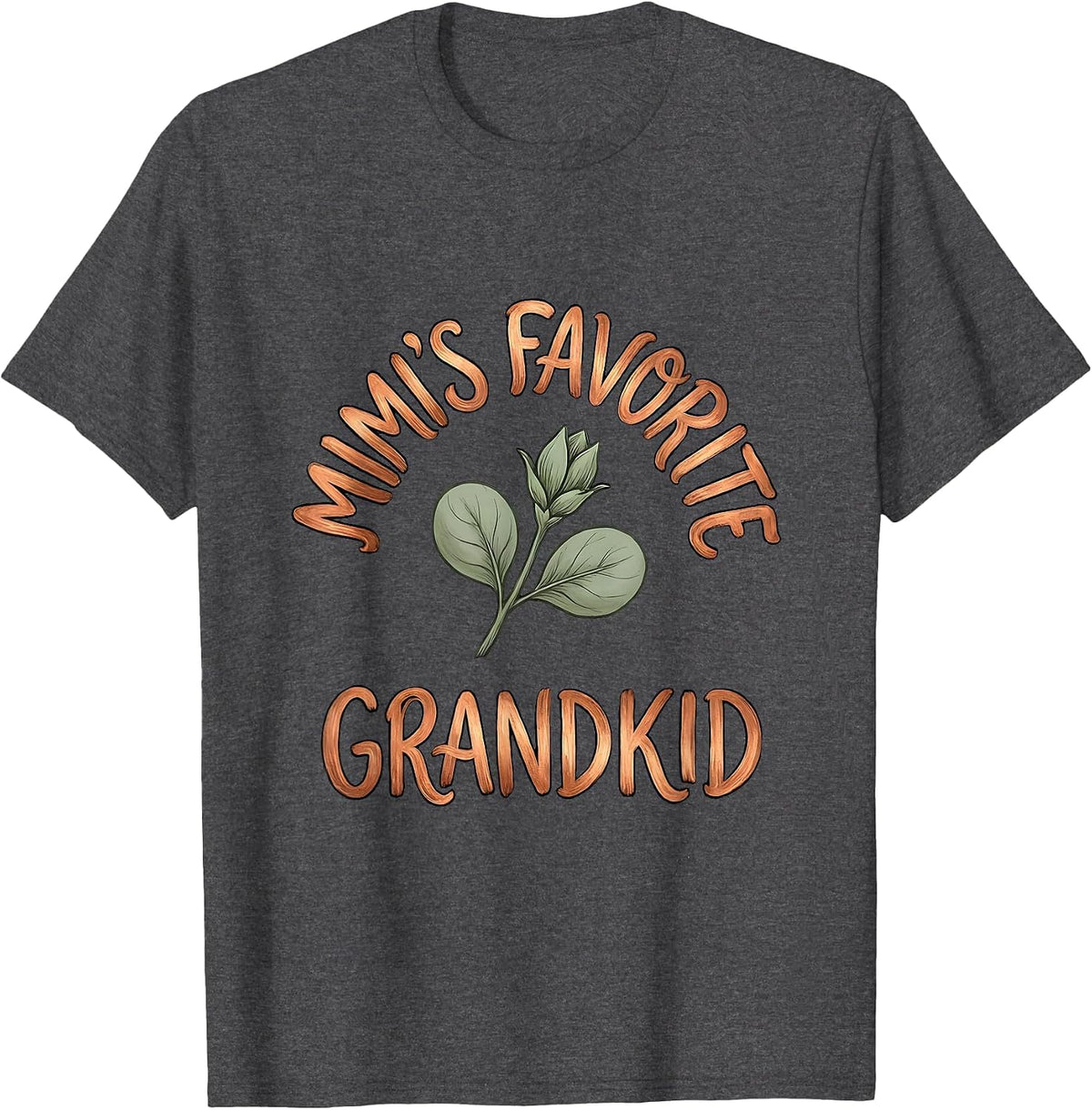 Mimi's Favorite Grandkid Boho Typography Grandmother Gift T-Shirt - Dark Heather Grey