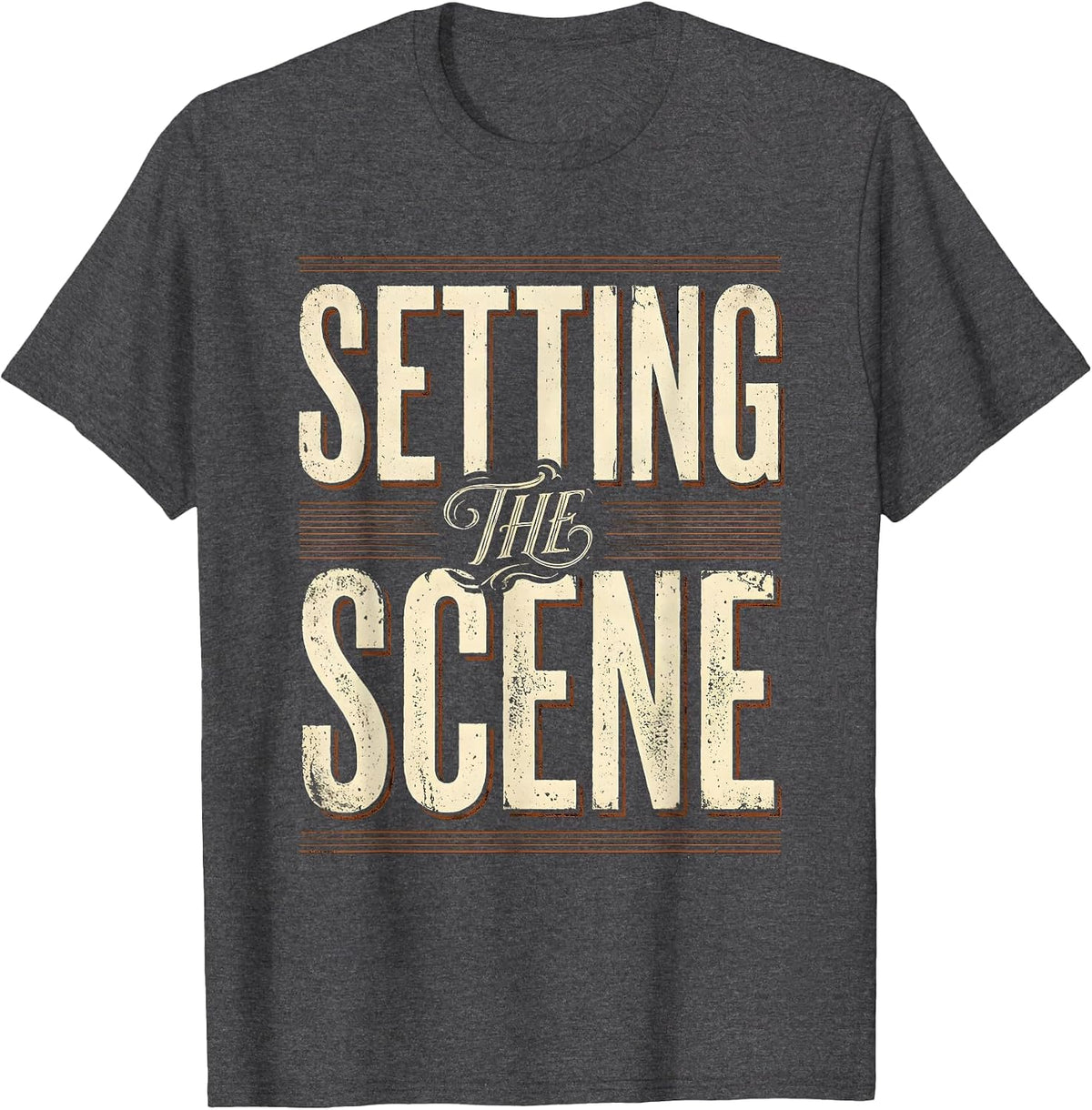 Setting the Scene Graphic Design T-Shirt - Dark Heather Grey