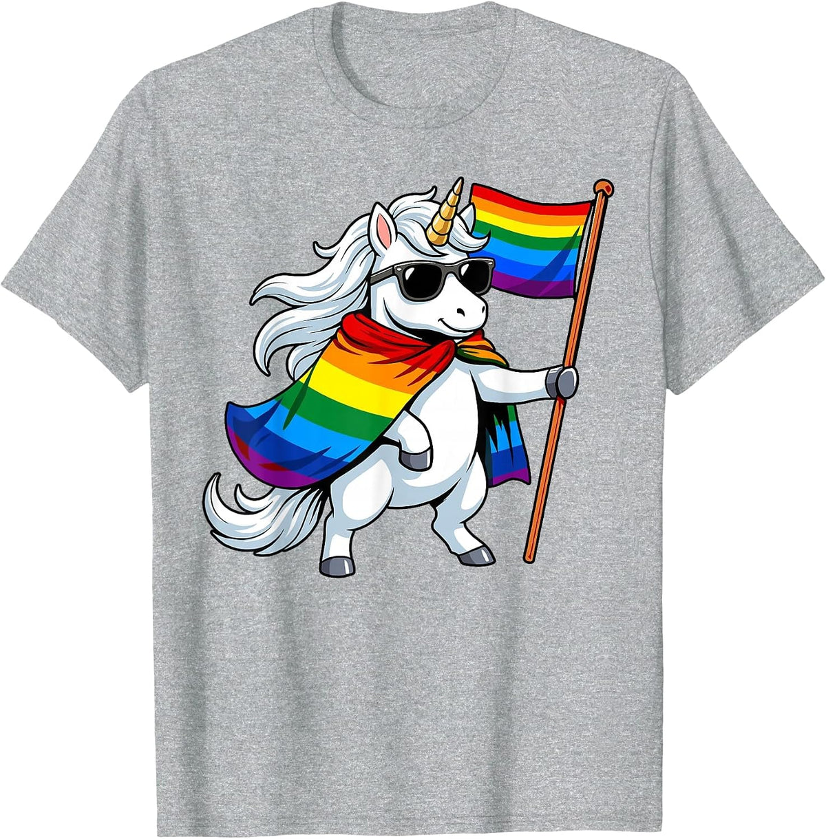 Unicorn LGBTQ Pride Month T-Shirt - Heather Grey