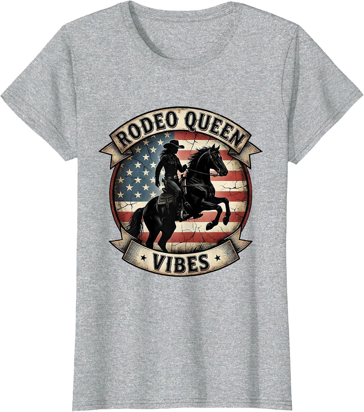 Rodeo Queen Vibes Save A Horse Ride A Cowboy T-Shirt - Heather Grey