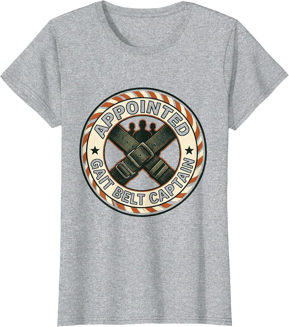 Appointed Gait Belt Captain Vintage Physical Therapist T-Shirt - Heather Grey