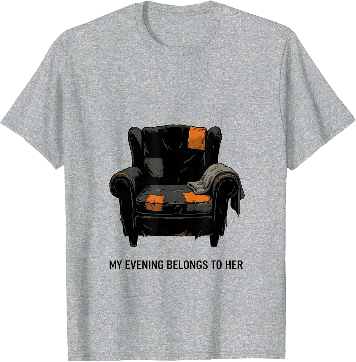 Men's My Evening Belongs To Her Tortoiseshell Cat Owner Tortie Cat T-Shirt - Heather Grey