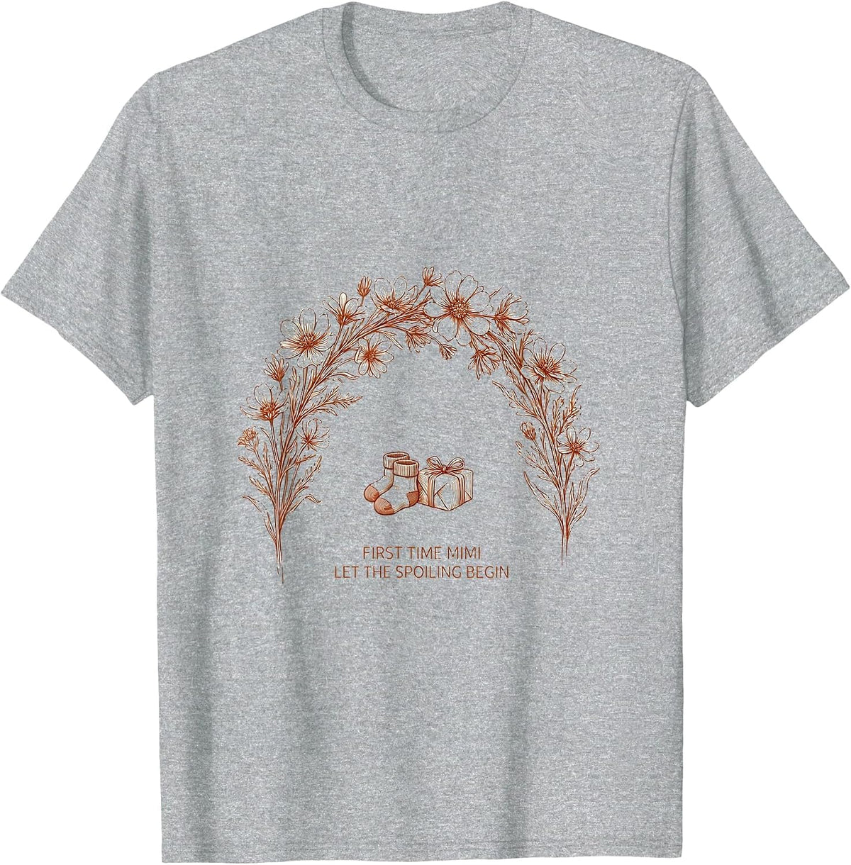 Men's First Time Mimi Let The Spoiling Begin Boho Minimalist T-Shirt - Heather Grey