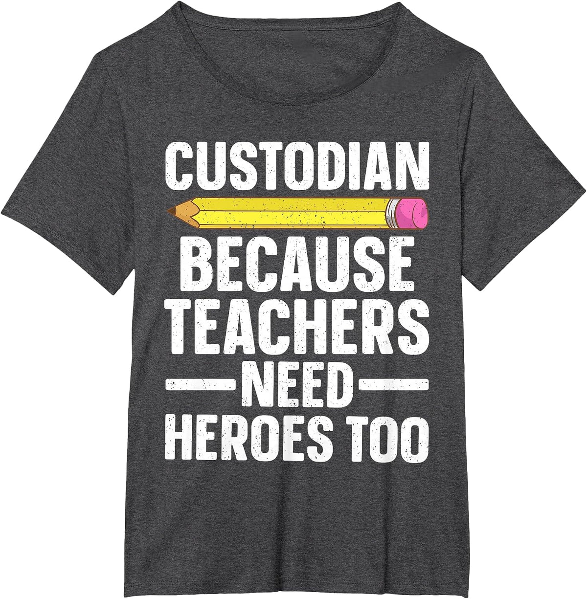 Best Custodian Design for Men Women Janitor School Custodian T-Shirt - Dark Heather Grey