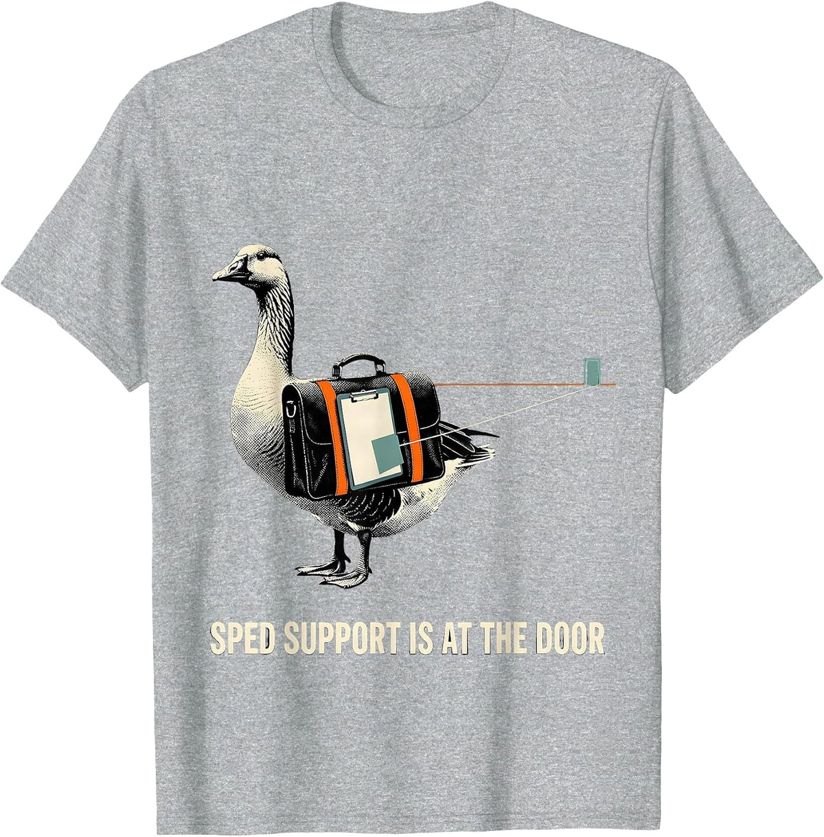 Men's SPED Support Is At The Door Funny SPED Teacher Special T-Shirt - Heather Grey